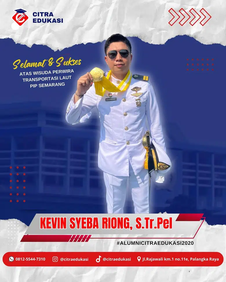 Alumni Citra Edukasi Kevin Syeba Riong, S.Tr.Pel - PIP SEMARANG