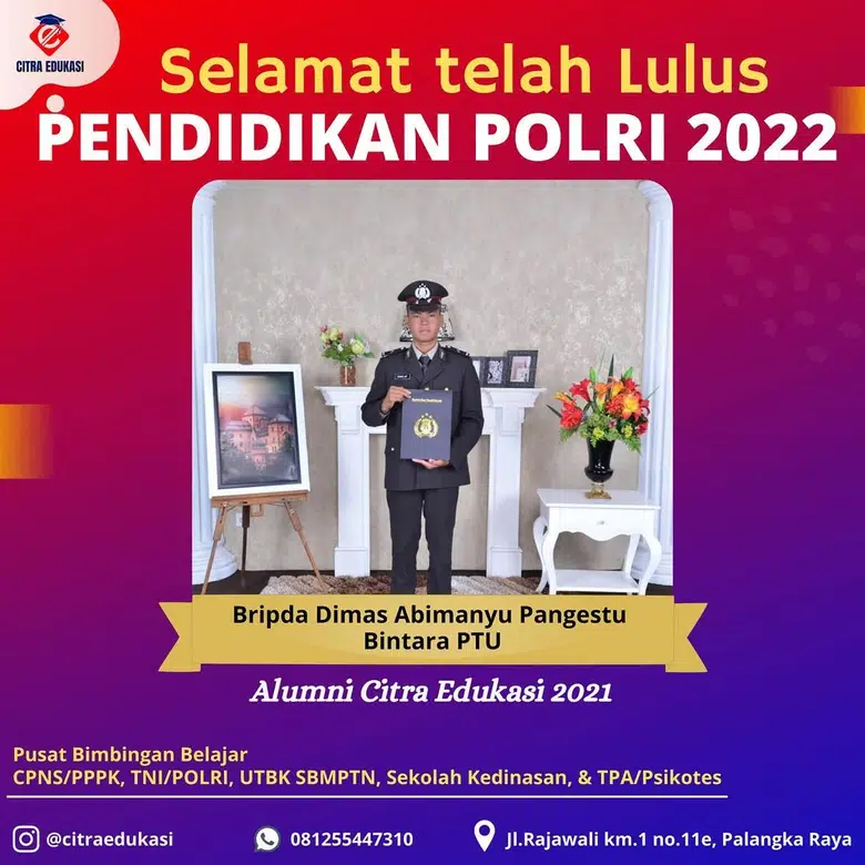Alumni Citra Edukasi Bripda Dimas Abimanyu Pangestu