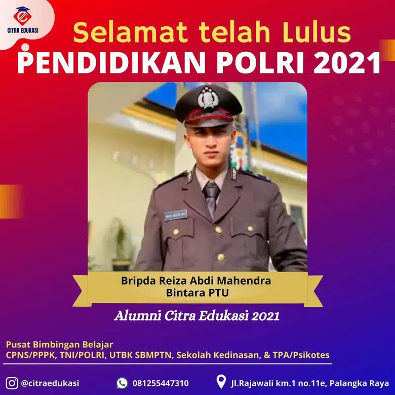 Alumni Citra Edukasi Bripda Reiza Abdi Mahendra