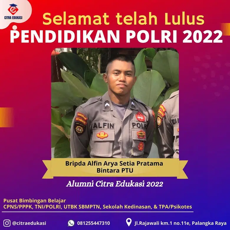 Alumni Citra Edukasi Bripda Alfin Arya Setia Pratama