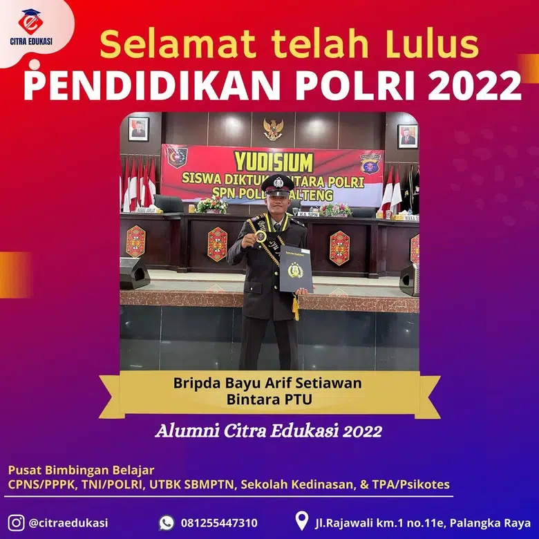 Alumni Citra Edukasi Bripda Bayu Arif Setiawan