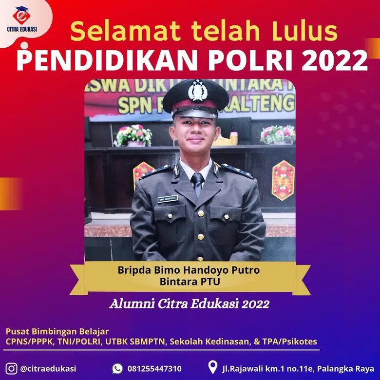 Alumni Citra Edukasi Bripda Bimo Handoyo Putro