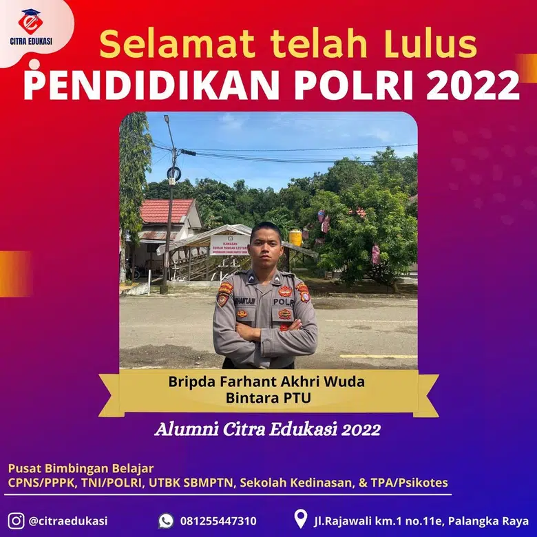 Alumni Citra Edukasi Bripda Farhant Akhri Wuda
