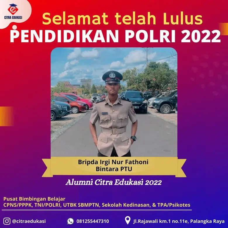 Alumni Citra Edukasi Bripda Irgi Nur Fathoni