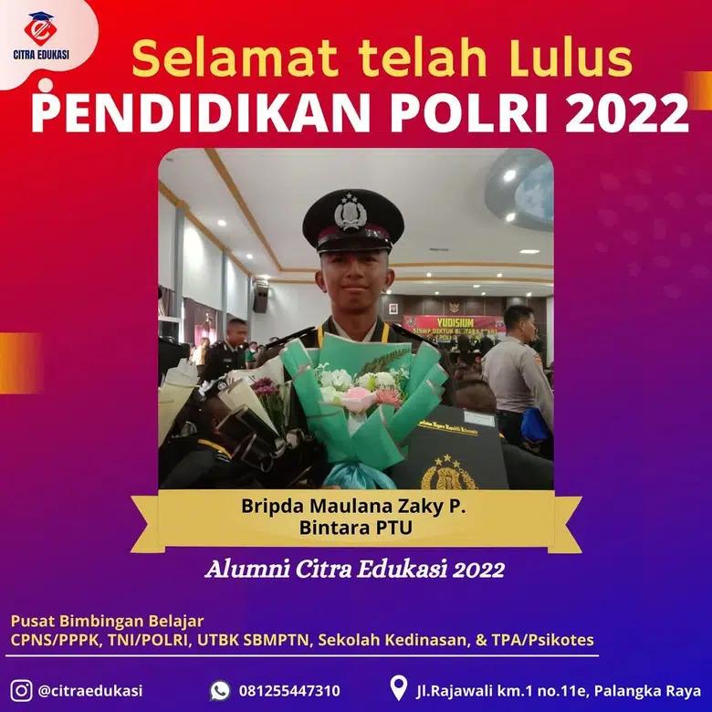 Alumni Citra Edukasi Bripda Maulana Zaky P.