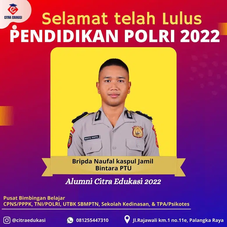 Alumni Citra Edukasi Bripda Naufal Kaspul Jamil