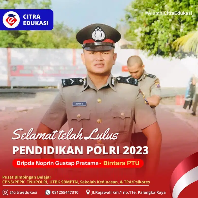 Alumni Citra Edukasi Bripda Noprin Gustap Pratama