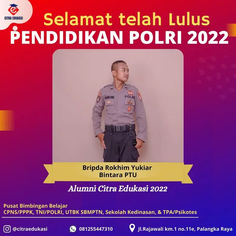 Alumni Citra Edukasi Bripda Rokhim Yukiar