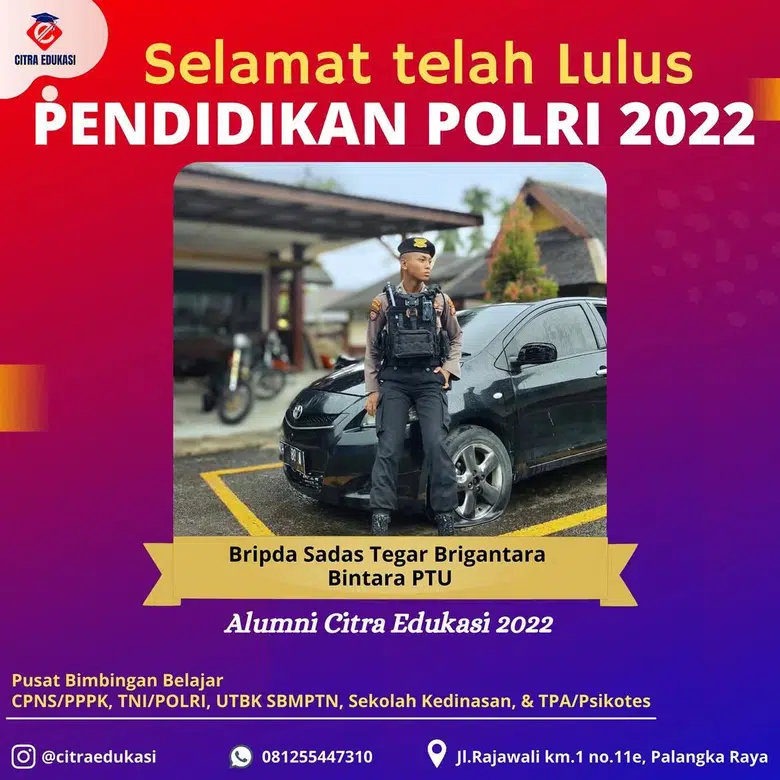 Alumni Citra Edukasi Bripda Sadas Tegar Brigantara