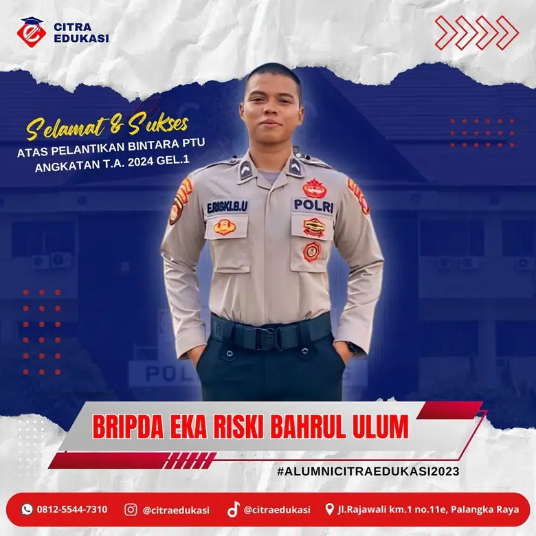 Alumni Citra Edukasi Bripda Eka Riski Bahrul Ulum