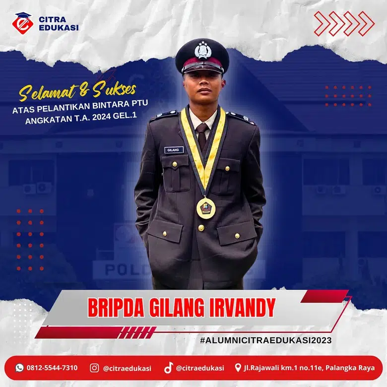 Alumni Citra Edukasi Bripda Gilang Irvandy