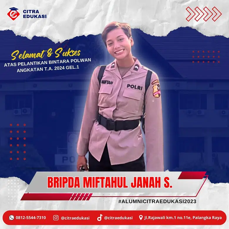 Alumni Citra Edukasi Bripda Miftahul Janah Setianingrum