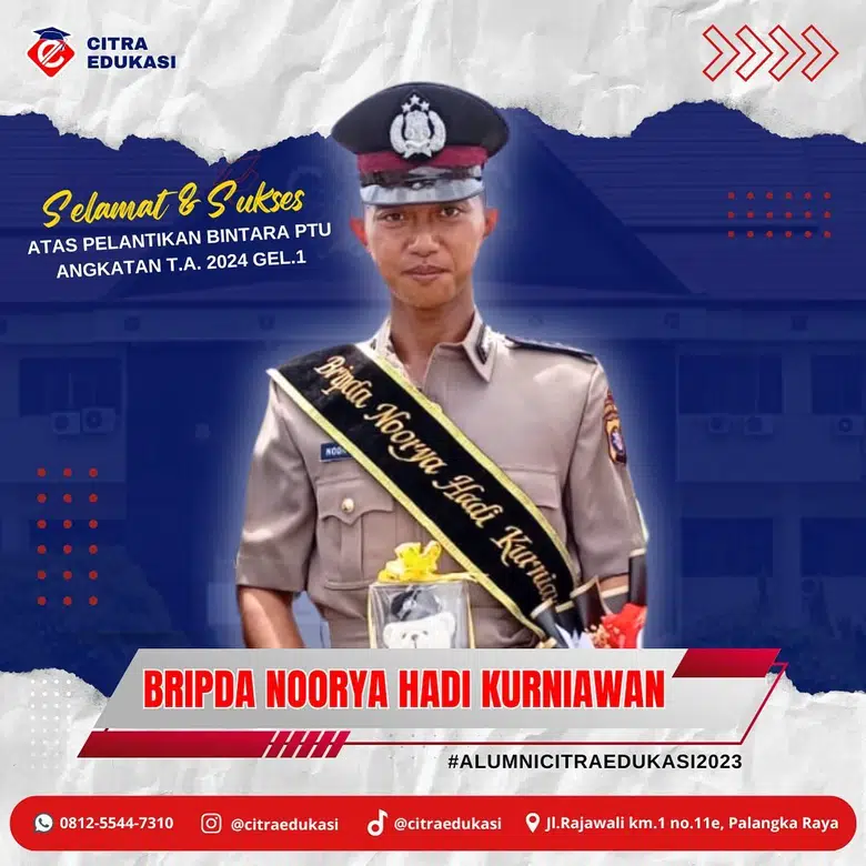 Alumni Citra Edukasi Bripda Noorya Hadi Kurniawan