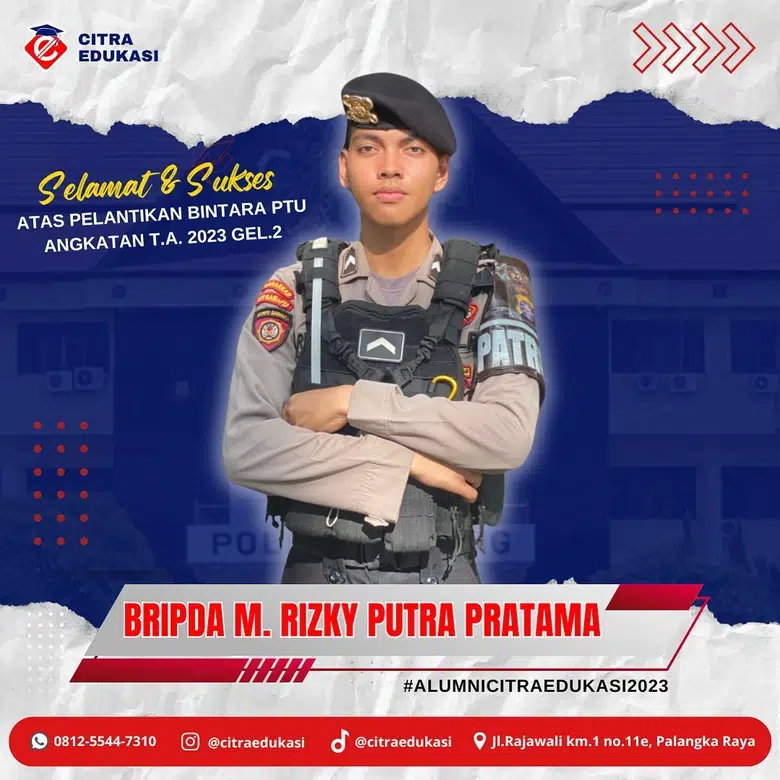 Alumni Citra Edukasi Bripda M. Rizky Putra Pratama