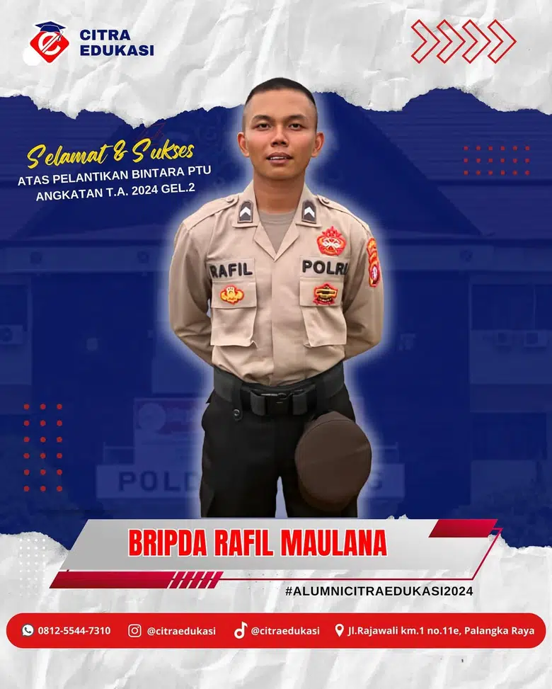 Alumni Citra Edukasi Bripda Rafil Maulana