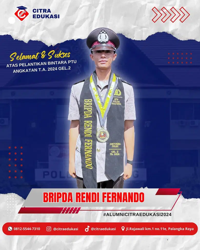 Alumni Citra Edukasi Bripda Rendi Fernando