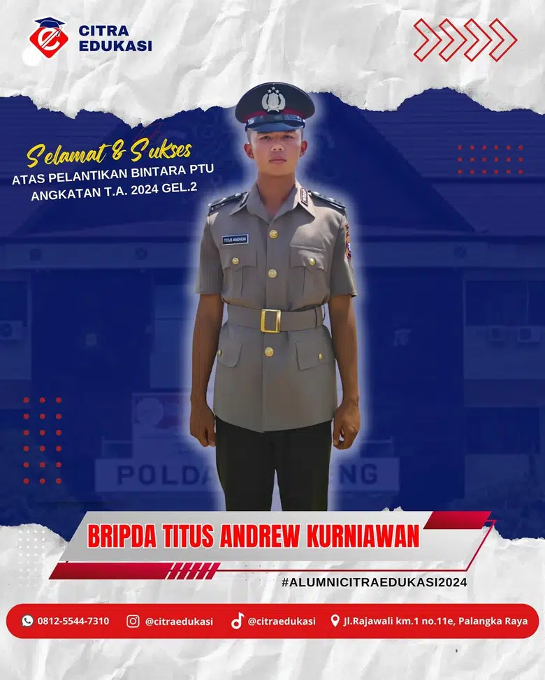 Alumni Citra Edukasi Bripda Titus Andrew Kurniawan